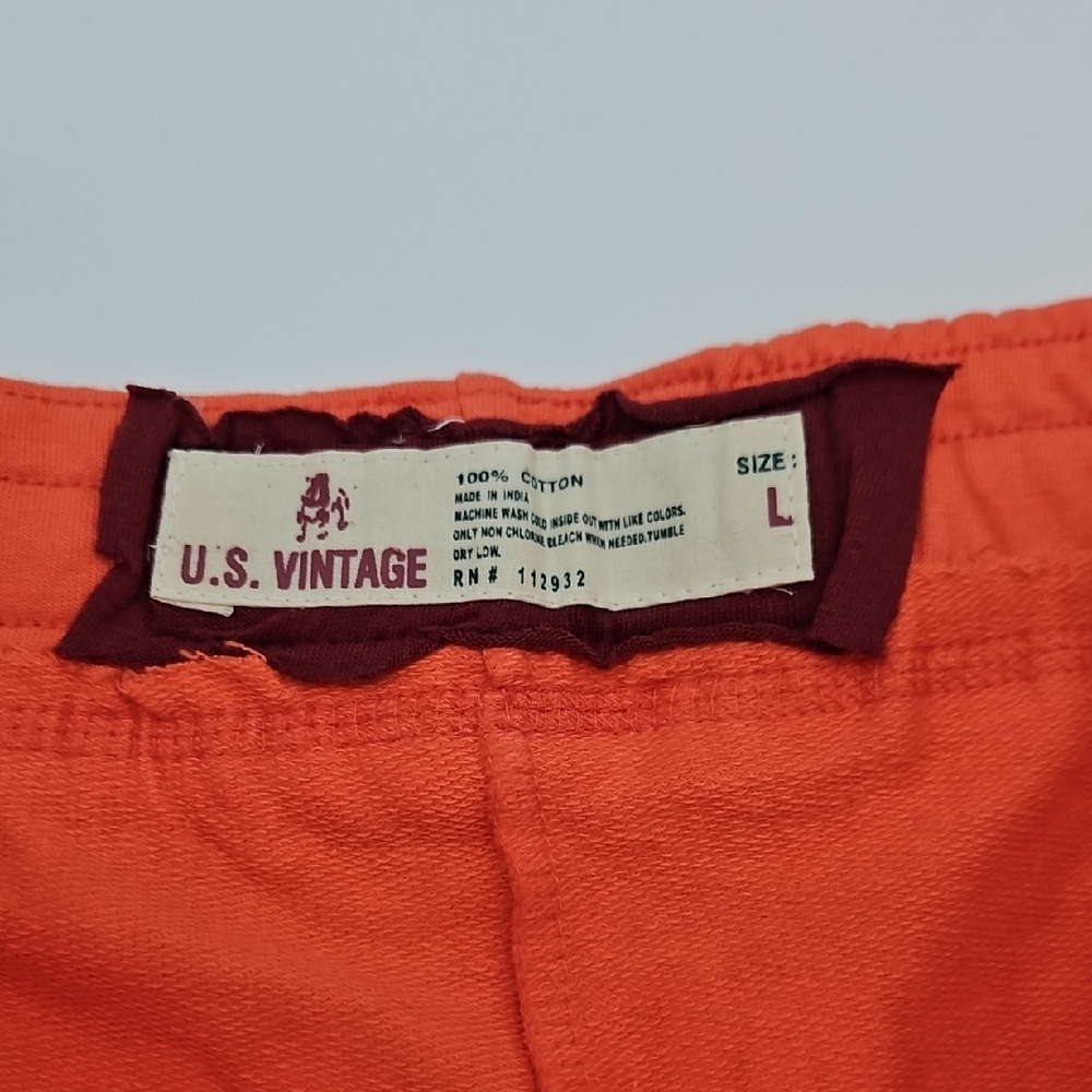 NWT U.S. Vintage Saint John Orange Athletic Drawstring Shorts - Large - Picture 4 of 7